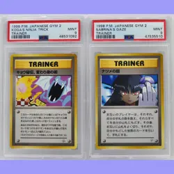 Pokemon Japanese Banned Koga's Ninja Trick & Sabrina's Gaze PSA 9 Mint - Image 1