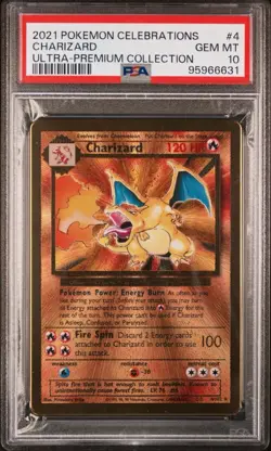 PSA 10 - 2021 Pokemon Celebrations UPC CHARIZARD Gold Metal Card #4 - Image 1
