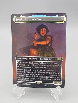 MTG Frodo, Sauron's Bane 0448 | FOIL BORDERLESS | NM Near Mint | LTR | 2023 - Image 1