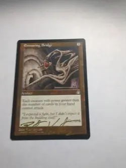 MTG Ensnaring Bridge - Stronghold Rare Pete Venters Signed - Image 1