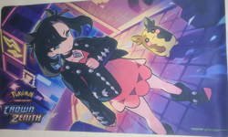 Pokemon TCG Crown Zenith Premium Playmat featuring Marnie & Morpeko - Image 1