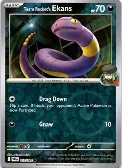 Pokemon Team Rocket's Ekans 112/182 Destined Rivals Reverse Holo NM - Image 1