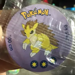 Rare Vintage 1998 Pokemon Pog Cardboard Coin #28 Sandslash Nintendo Battle Disc - Image 4