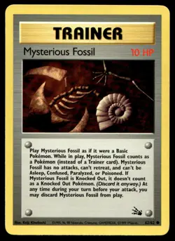 Pokemon TCG Fossil #62/62 Mysterious Fossil Trainer LP - Image 1