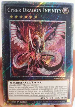 Cyber Dragon Infinity RA04-EN068 Platinum Secret Rare 1st Edition NM Yugioh - Image 1