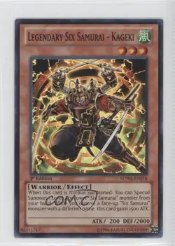 Legendary Six Samurai - Kageki 1st Ed. YuGiOh Warlords Structure Deck 0o3 - Image 1