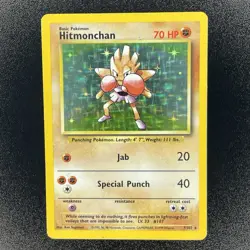 🔥 Hitmonchan 7/102 🔥 Original Holo Rare Base Set Pokemon Card 1999 WOTC TCG - Image 3