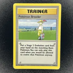 🔥 Pokemon Breeder 76/102 🔥 Non Holo Rare Base Set Trainer Pokemon Card 1999 - Image 3