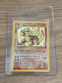 Pokemon TCG Card Blaine's Arcanine 1/132 Gym Challenge Holo Rare Vintage WOTC - Image 1