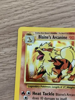 Pokemon TCG Card Blaine's Arcanine 1/132 Gym Challenge Holo Rare Vintage WOTC - Image 3