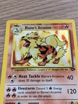 Pokemon TCG Card Blaine's Arcanine 1/132 Gym Challenge Holo Rare Vintage WOTC - Image 5