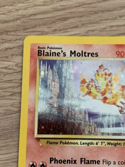 Blaine’s Moltres Rare Holo Gym Heroes 1/132 Pokemon Card WOTC Vintage - Image 3