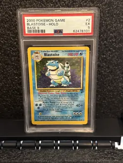 Pokemon TCG Base Set 2 Blastoise Holo Rare Card 2 /130 2000 PSA 5 - Image 3
