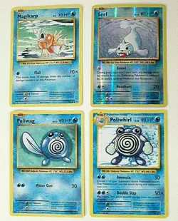 Pokemon 4 Card Lot 2016 Basic & Stage 1(23,24,28,33/108) Seel Poliwhirl Magikarp - Image 1