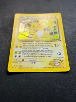 Lt. Surge's Raichu 11/132 Pokemon Card Gym Challenge Holo Base Set TCG HP - Image 2