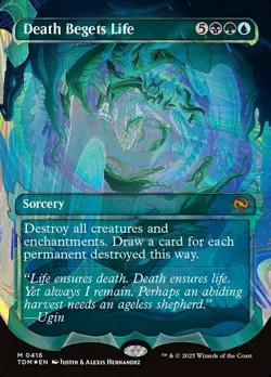 MTG Death Begets Life - Halo Foil - Showcase, Tarkir: Dragonstorm, Near Mint, En - Image 1