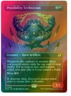 NM In Hand Possibility Technician Ships Now Foil Borderless Kavu Tribal MTG - Image 1