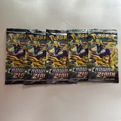 Pokemon TCG Crown Zenith Sealed Booster 5 Pack - Image 1