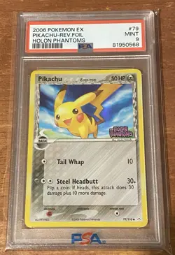 Pokemon Pikachu EX Holon Phantoms Reverse Holo #79 PSA 9 Mint - Image 1
