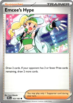 Pokemon Emcee's Hype 163/182 Destined Rivals Non Holo NM - Image 1