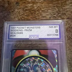 Pokemon Near Mint 8 AGS Slab 1997 Pocket Monsters Nidoking prizm Sealdass 034 - Image 2