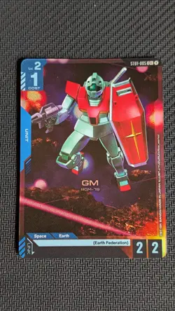 Gundam Card Game- GM-(RGM-79)-(Alt Art) Promo-st01-005-(c+)-(NM) - Image 1