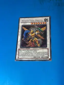 YUGIOH Secret Rare Power Tool Dragon CT06-EN001 PLAYED - Image 1