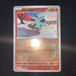 2025 Pokemon TCG Larvesta 015 S&V Black Bolt Reverse Holo Card NM+ - Image 2