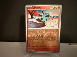 2025 Pokemon TCG Larvesta 015 S&V Black Bolt Reverse Holo Card NM+ - Image 1