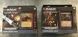 (MTG) Warhammer Commander Deck Lot Of 2 - Necron Dynasties & The Ruinous Powers - Image 1