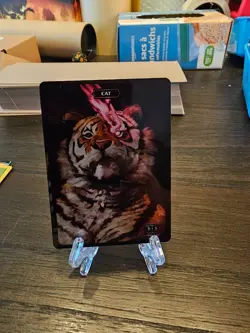 Cat 1/1~ Aaron Miller Metal MTG Token - Signed by Artist - Magic the Gathering - Image 1