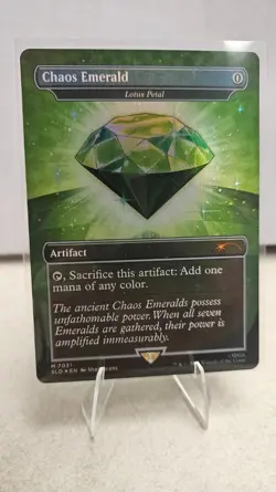 Chaos Emerald (7031) Green Foil - Lotus Petal - Sonic Secret Lair - Magic MTG - Image 1