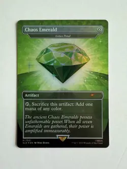 Chaos Emerald (7031) Green Foil - Lotus Petal - Sonic Secret Lair - Magic MTG - Image 1
