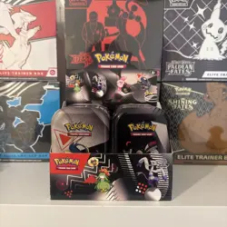 Pokemon Black Bolt And White Flare Unova Mini Tin Set of 8 Display Box EMPTY - Image 1