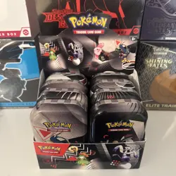 Pokemon Black Bolt And White Flare Unova Mini Tin Set of 8 Display Box EMPTY - Image 2