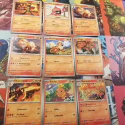 Pokemon TCG Common Uncommon Fire Types Lot Charmander Magmar - Image 2