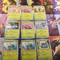Pokemon TCG Mix Rarity Grass Type Pokemon Bulbasaur Celebi Scyther - Image 3