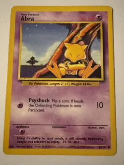 Abra - 43/102 - Pokemon Base Set - Vintage Regular - NM - Image 1