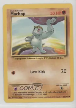 Machop Pokemon Base Set #52 1999 12hh - Image 1