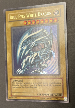 2002 Yugioh Yu-Gi-Oh Card Blue Eyes White Dragon SDK-001 ULTRA RARE LP - Image 2