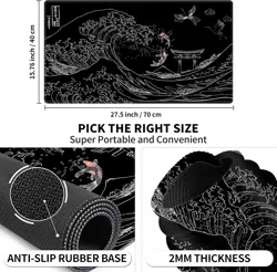 Card Playmat 70 x 40 cm Kanagawa Surfing Game Mats Tabletop Magic for MTG Car... - Image 4