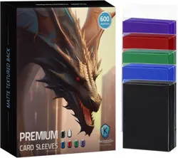 600CT MTG Card Sleeves, Clear Front Textured Back Card Sleeves Deck Card Prot... - Image 2