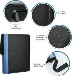 9 Pockets with Sleeves Card Organizer, 900 Double Sided Pocket PU Card Collec... - Image 5