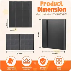 Card Binder, 9 Pocket Trading Card Album Folder,20 Pages, 360 Card Capacity S... - Image 3