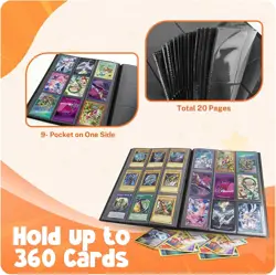Card Binder, 9 Pocket Trading Card Album Folder,20 Pages, 360 Card Capacity S... - Image 5