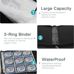 Trading Card Binder with Sleeves 9 Pocket Card Binder Premium 720 Double Side... - Image 5