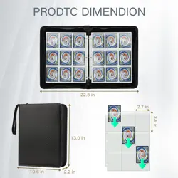 Trading Card Binder with Sleeves 9 Pocket Card Binder Premium 720 Double Side... - Image 3