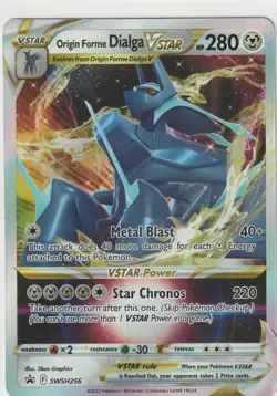 Pokemon Card TCG Holo Origin Forme Dialga VStar Black Star Promo SWSH256 NM - Image 1
