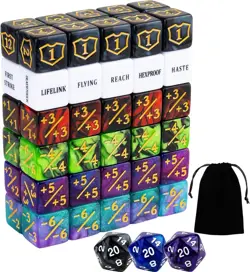 63-Piece MTG Dice Counter Set with Velvet Bag - Perfect for Magic The Gathering - Image 3