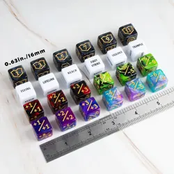 63-Piece MTG Dice Counter Set with Velvet Bag - Perfect for Magic The Gathering - Image 5